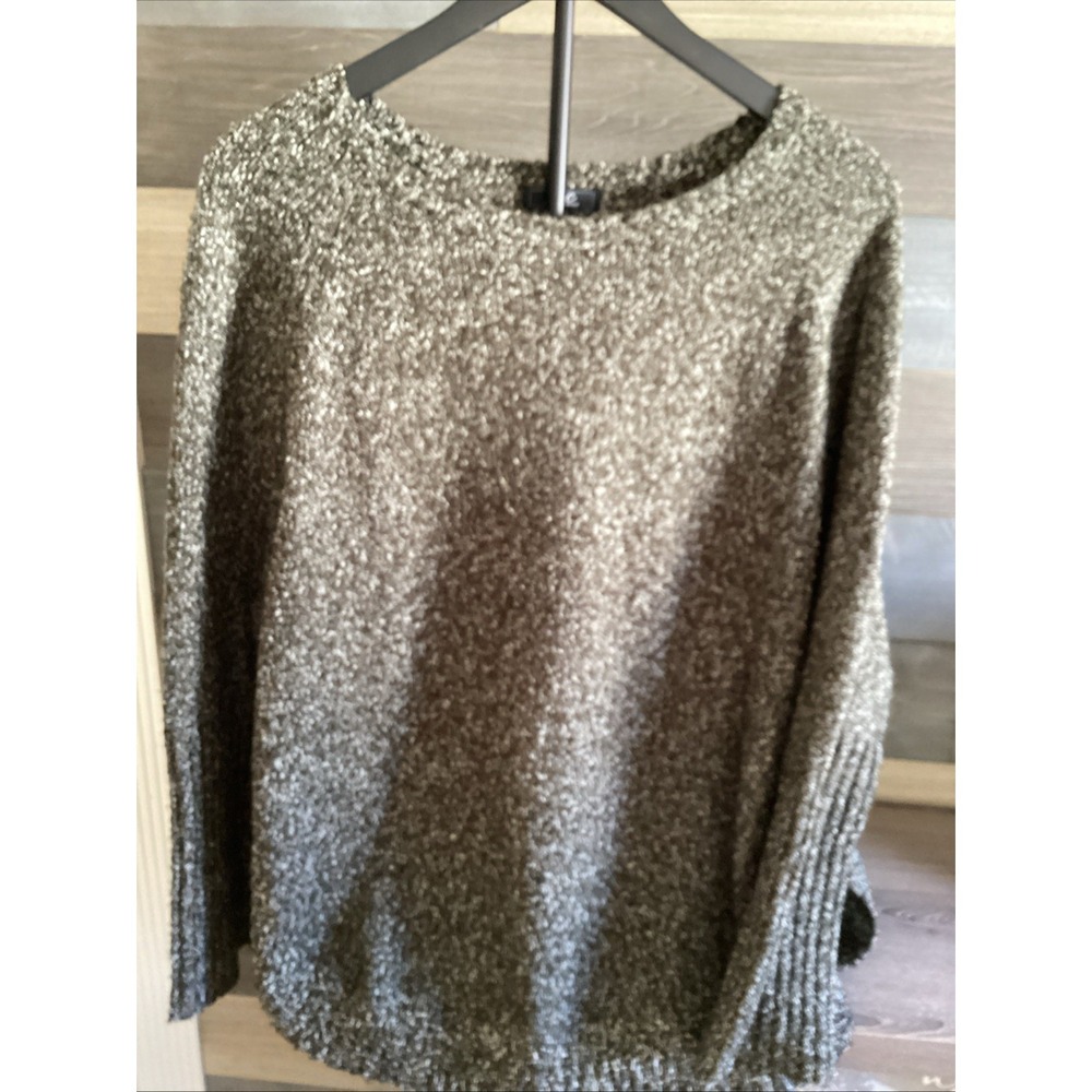 Vtg Green Knit Large WOMANS Sweater Green / Marbelized G & C United Knitwear